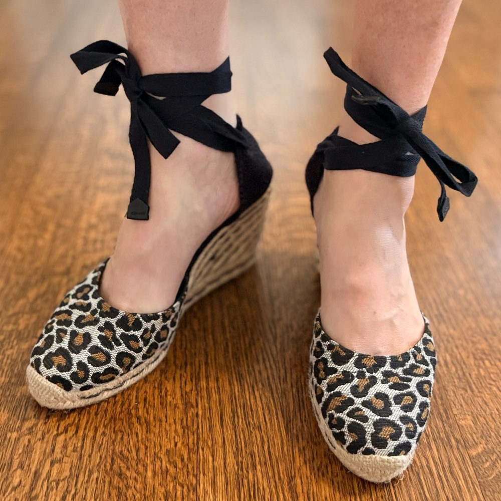 Castaner wedge espadrilles with animal print design, size 36